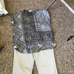 Jag Ivory  or light Tan Jeans  / 2 piece set with top